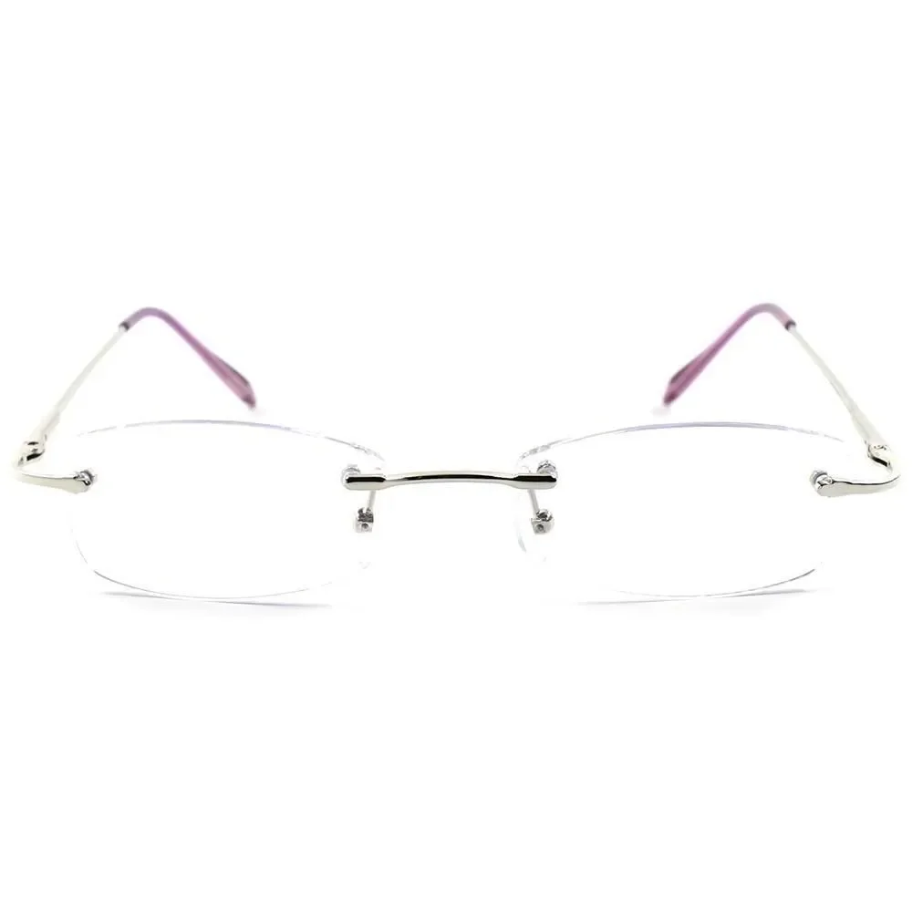 Light Purple Tint Modern Stylish  Rectangle Mens Womens Frameless Sun Glasses
